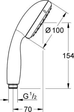 GROHE New Tempesta 100 Douchekop - Ø 10 Cm - 2 Straalstanden - Chroom - 2759710E -Badkamer Kast Winkel 795x1200