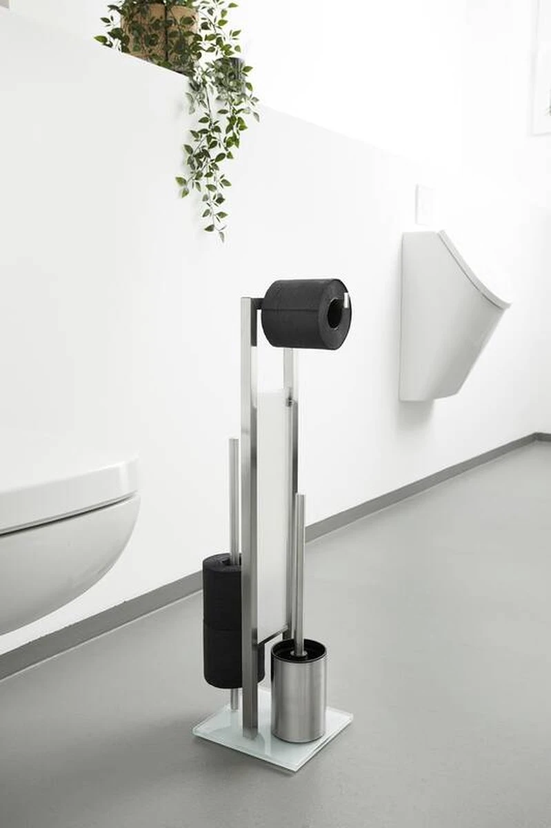 WENKO Toiletbutler Rivalta RVS Mat - Toiletborstel Met Houder, Toiletrolhouder En Reserverolhouder 2 WENKO Toiletbutler Rivalta RVS Mat - Toiletborstel Met Houder, Toiletrolhouder En Reserverolhouder - Afbeelding 2