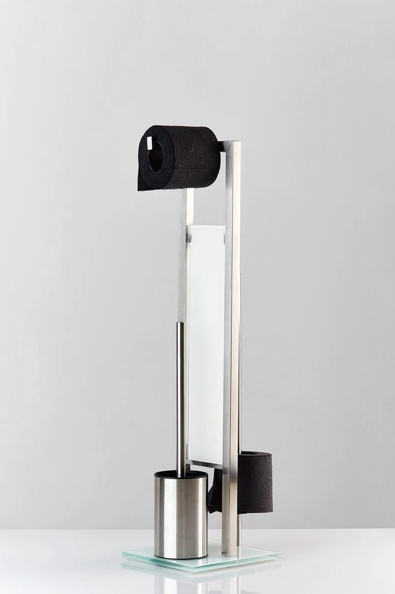 WENKO Toiletbutler Rivalta RVS Mat - Toiletborstel Met Houder, Toiletrolhouder En Reserverolhouder 12 WENKO Toiletbutler Rivalta RVS Mat - Toiletborstel Met Houder, Toiletrolhouder En Reserverolhouder - Afbeelding 12