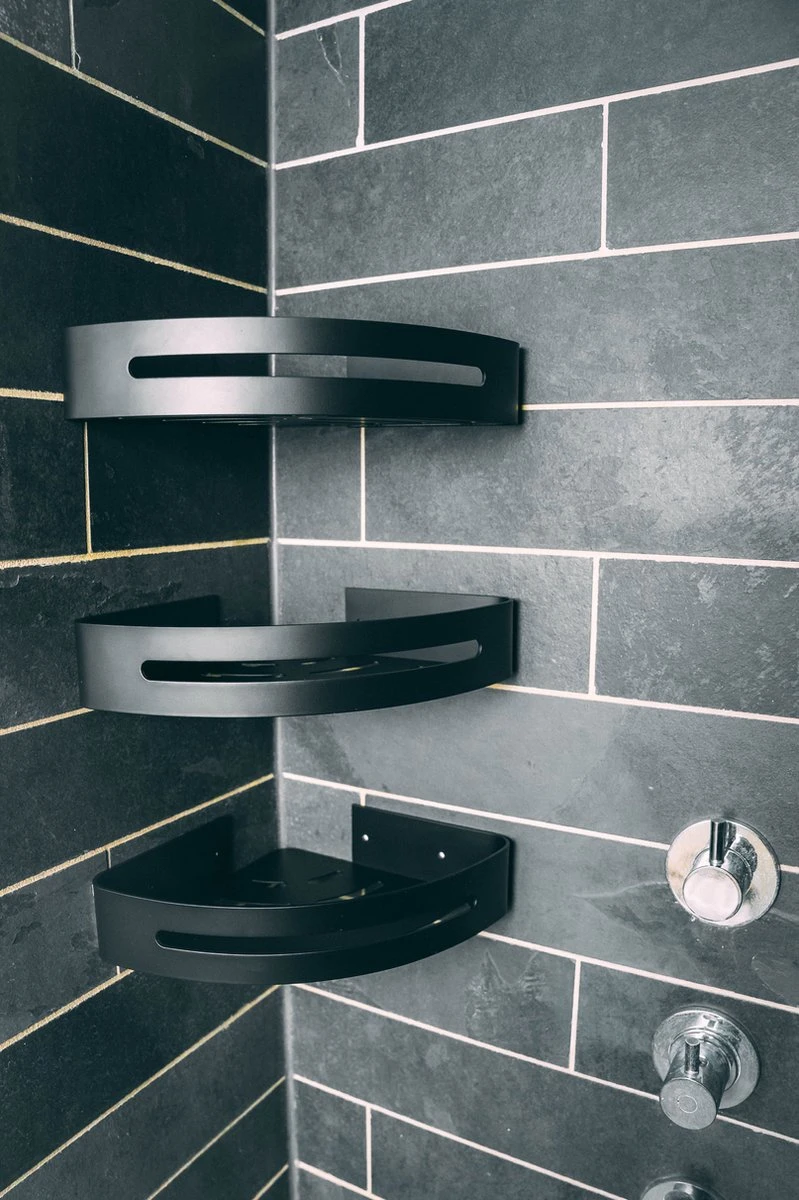 Sens Design Doucherekjes Set Van 3 - Doucherek Zonder Boren - Zwart 8 Sens Design Doucherekjes Set Van 3 - Doucherek Zonder Boren - Zwart - Afbeelding 8