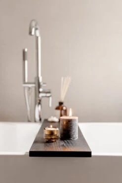 Luxe Badplank Zwart 85 Cm - Badplank Voor In Bad - Eiken Hout - Sterk En Duurzaam Materiaal - Massief Eikenhout - Badrek Zwart -Badkamer Kast Winkel 800x1200 59