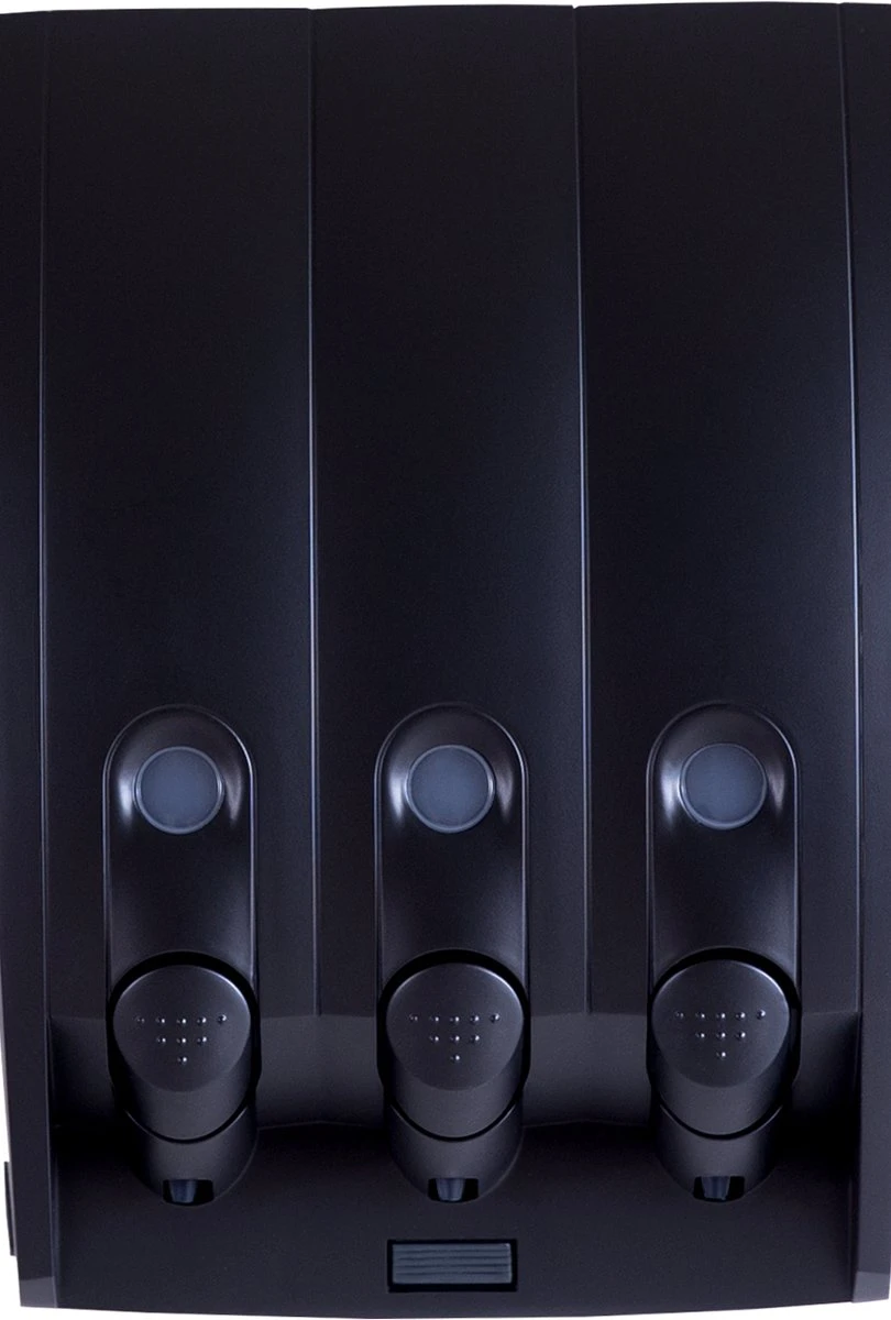 Aquathof, Zeepdispenser, Mat Zwart, 3 Kamer, 3 Reservoirs, 3x350ml, Hangend, Wandmontage 6 Aquathof, Zeepdispenser, Mat Zwart, 3 Kamer, 3 Reservoirs, 3x350ml, Hangend, Wandmontage - Afbeelding 6