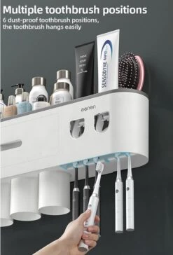 LuxeBass Tandenborstel Organizer | Tandenborstelhouder | Automatisch Tandpasta Dispenser | Met Lade En Opbergvak Voor Badkamer - LB544 -Badkamer Kast Winkel 815x1200 2