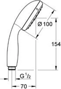 GROHE QuickFix Vitalio Start 100 Waterbesparende Douchekop - Ø 10 Cm - EcoJoy - 2 Straalstanden -Badkamer Kast Winkel 815x1200 5