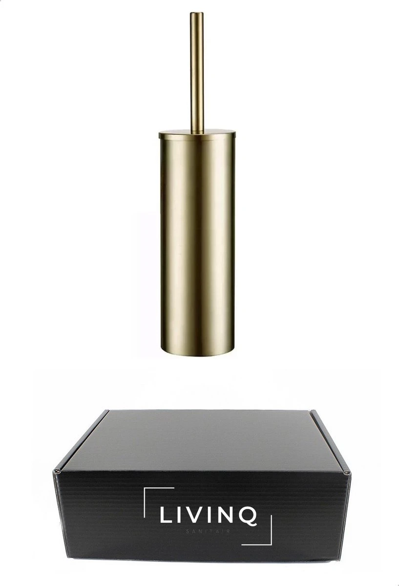 Toiletborstel Met Houder - Vrijstaand - Toiletborstelhouder - Goud - Wc Borstel Met Houder - RVS - Zonder Boren 4 Toiletborstel Met Houder - Vrijstaand - Toiletborstelhouder - Goud - Wc Borstel Met Houder - RVS - Zonder Boren - Afbeelding 4