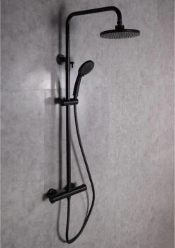 SAAR Opbouw Douche Set - Rond - Thermostaatkraan - Glijstang - Regendouche - Handdouche - Mat Zwart 8 SAAR Opbouw Douche Set - Rond - Thermostaatkraan - Glijstang - Regendouche - Handdouche - Mat Zwart -Badkamer Kast Winkel 845x1200 2