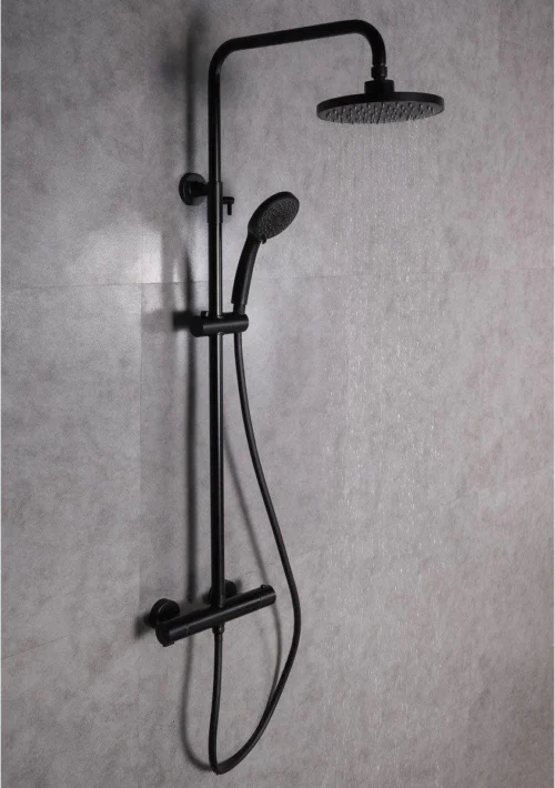 SAAR Opbouw Douche Set - Rond - Thermostaatkraan - Glijstang - Regendouche - Handdouche - Mat Zwart 8 SAAR Opbouw Douche Set - Rond - Thermostaatkraan - Glijstang - Regendouche - Handdouche - Mat Zwart -Badkamer Kast Winkel 845x1200 2