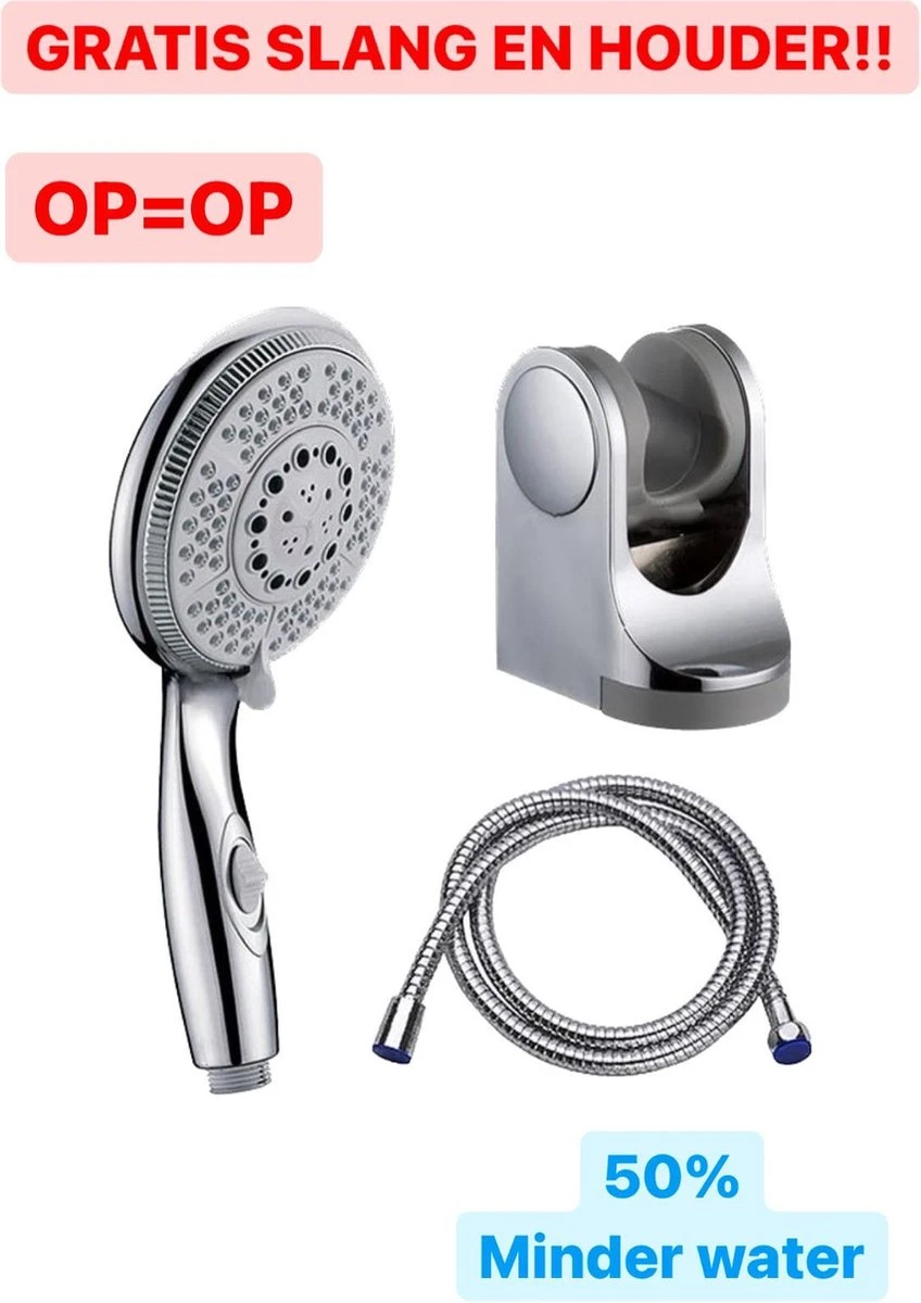 Universal Life® | DOUCHEKOP MET GRATIS SLANG EN HOUDER | Waterbesparend | Universeel | 5 Luxe Straalstanden | Chroom | RVS Slang | 1 Universal Life® | DOUCHEKOP MET GRATIS SLANG EN HOUDER | Waterbesparend | Universeel | 5 Luxe Straalstanden | Chroom | RVS Slang |