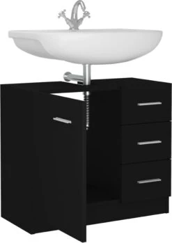 VidaXL Wastafelkast 63x30x54 Cm Spaanplaat Zwart 15 VidaXL Wastafelkast 63x30x54 Cm Spaanplaat Zwart -Badkamer Kast Winkel 849x1200 4