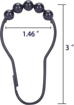 BOTC Gordijnringen - 12 Stuks Gordijn Haken - Gordijnhaken- RVS Gordijn Ringen Voor Gordijn Roede - Zwart -Badkamer Kast Winkel 852x1200 5