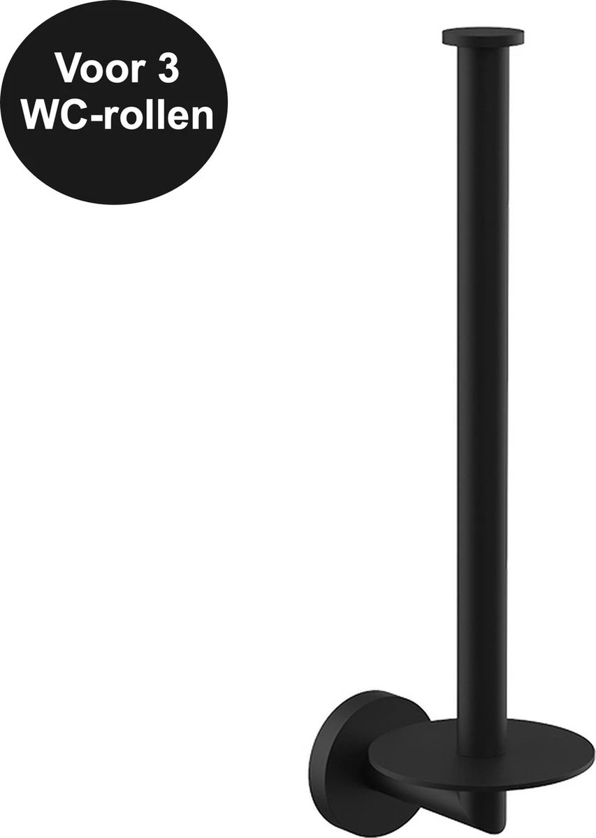 Wc Rolhouder Reserverolhouder Toiletrolhouder Voor 3 Rollen Zwart - Badkamer Accessoires - Hangend 1 Wc Rolhouder Reserverolhouder Toiletrolhouder Voor 3 Rollen Zwart - Badkamer Accessoires - Hangend