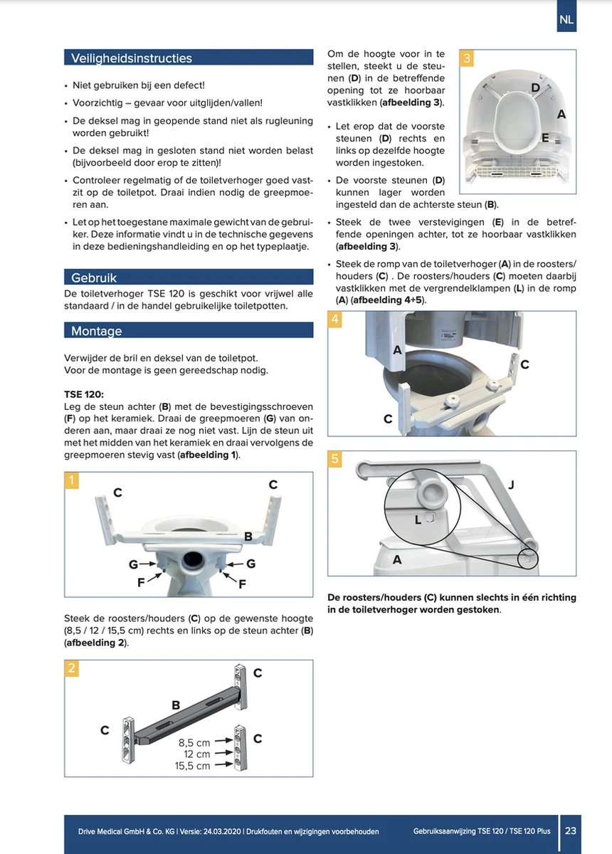 Drive Toiletverhoger Tse 120 Met Deksel En Armleuningen - Hoogte Verstelbaar 4 Drive Toiletverhoger Tse 120 Met Deksel En Armleuningen - Hoogte Verstelbaar - Afbeelding 4