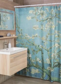 3BMT Douchegordijn Design - Amandelbloesem Van Gogh - 180 X 200 Cm - Met Ringen -Badkamer Kast Winkel 865x1200 1