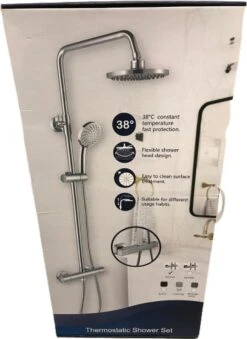 SAAR Opbouw Douche Set - Rond - Thermostaatkraan - Glijstang - Regendouche - Handdouche - Mat Zwart 11 SAAR Opbouw Douche Set - Rond - Thermostaatkraan - Glijstang - Regendouche - Handdouche - Mat Zwart -Badkamer Kast Winkel 875x1200 1