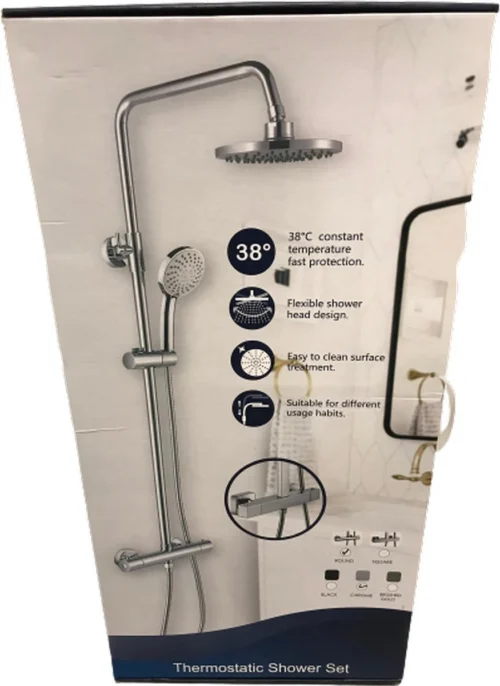 SAAR Opbouw Douche Set - Rond - Thermostaatkraan - Glijstang - Regendouche - Handdouche - Mat Zwart 11 SAAR Opbouw Douche Set - Rond - Thermostaatkraan - Glijstang - Regendouche - Handdouche - Mat Zwart -Badkamer Kast Winkel 875x1200 1