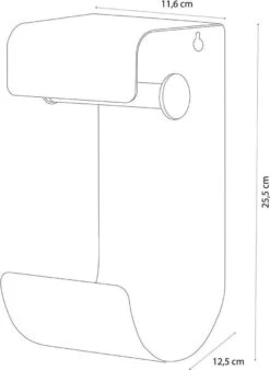 Sealskin Brix - Toiletrolhouder Dubbel - Zwart -Badkamer Kast Winkel 878x1200