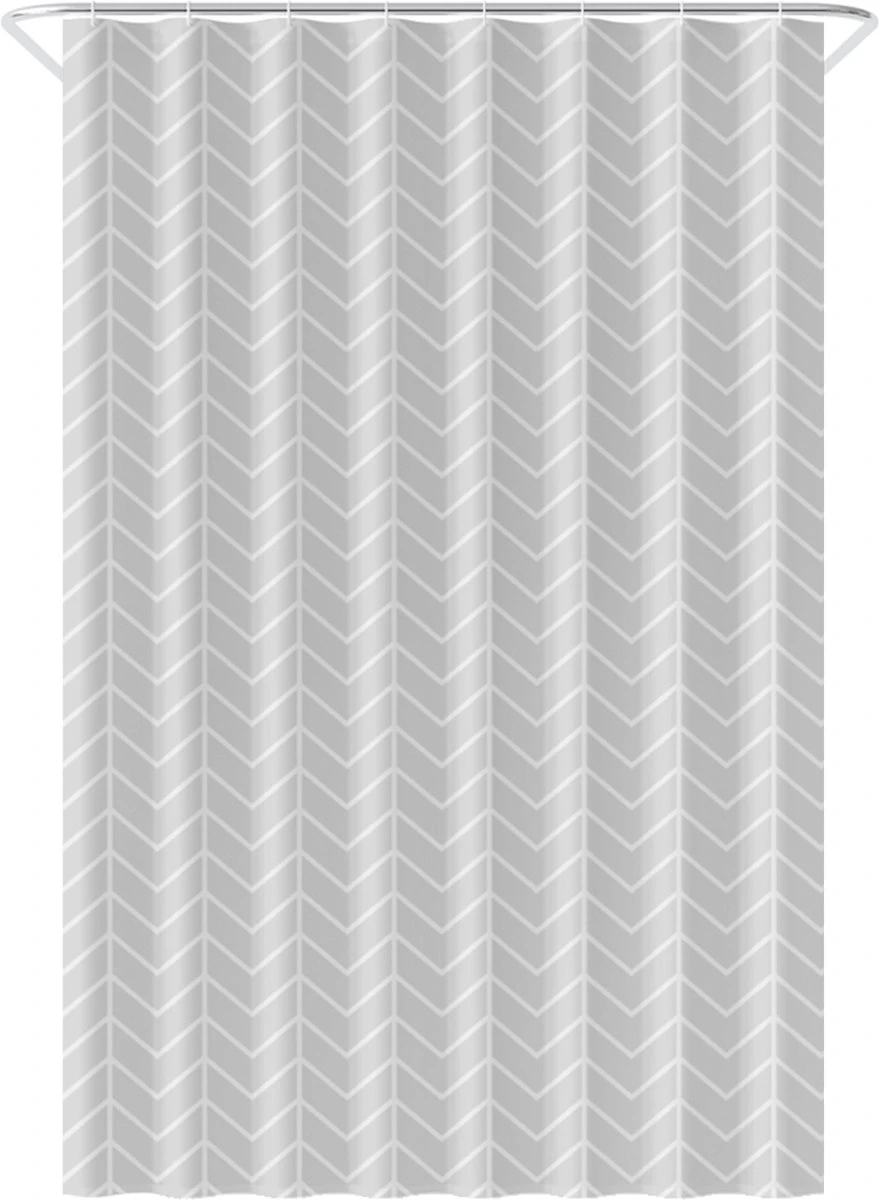 Loti Living Douchegordijn Anti Schimmel – Grijs Patroon - Inclusief Ringen – Waterdicht - Polyester - Douchegordijn 120x200 Cm 1 Loti Living Douchegordijn Anti Schimmel – Grijs Patroon - Inclusief Ringen – Waterdicht - Polyester - Douchegordijn 120x200 Cm