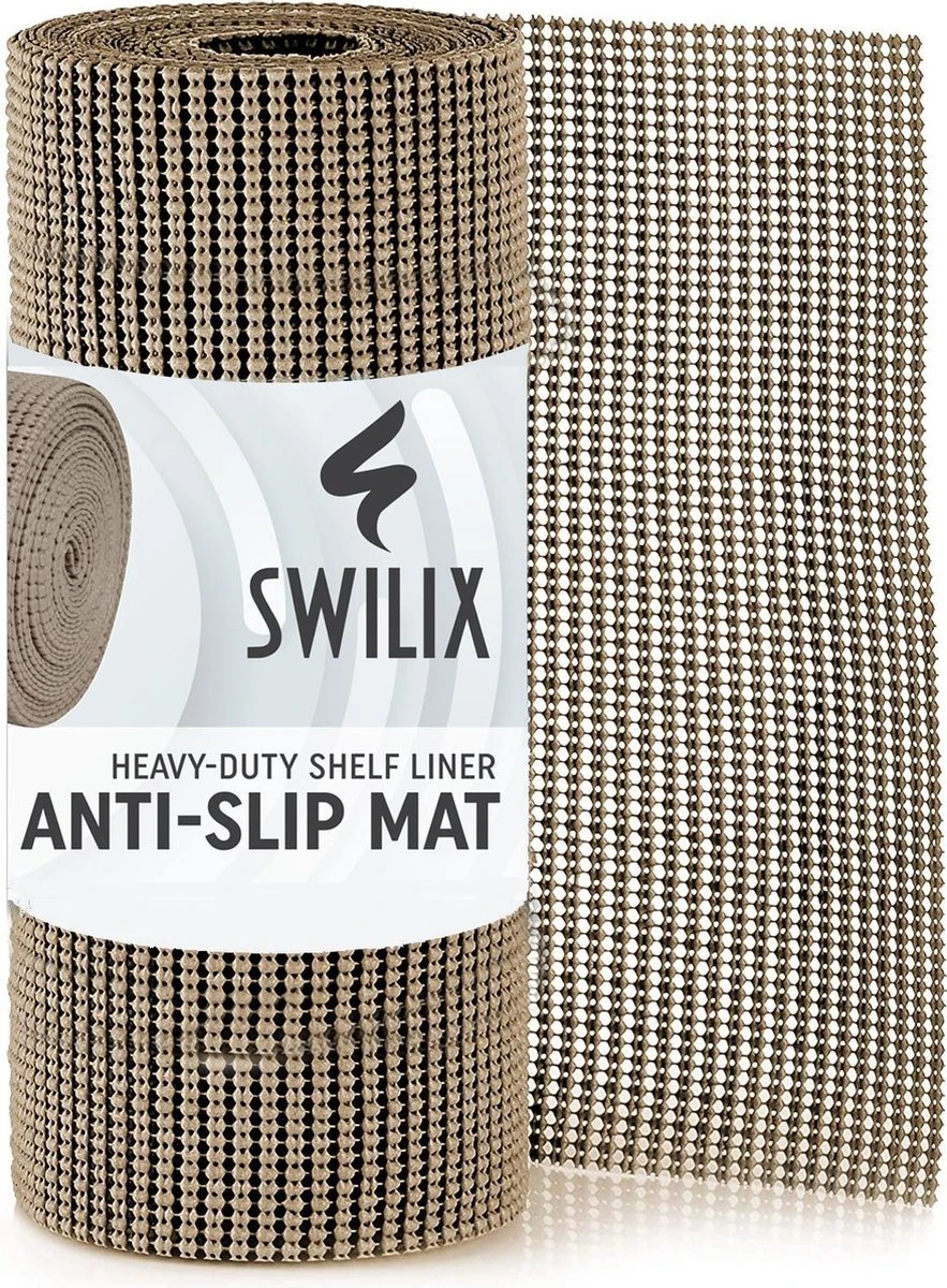 SWILIX ® Antislipmat Voor Kasten En Lades, Douchemat - Badkamermat - Badmat, Dienblad, Vloer - 4 Meter Rol - Anti Slip Mat - 400 X 30 Cm - Beige 11 SWILIX ® Antislipmat Voor Kasten En Lades, Douchemat - Badkamermat - Badmat, Dienblad, Vloer - 4 Meter Rol - Anti Slip Mat - 400 X 30 Cm - Beige - Afbeelding 11