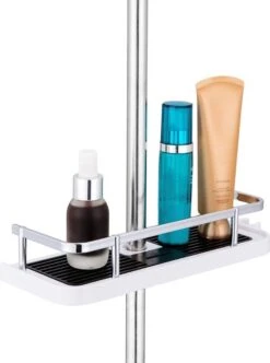 Merkloos Doucherek Zonder Boren –Douchemand- Badkamerrek-Doucheplank- Badkamer Organiser- Doucherek Hangend-Doucherek Zwart – Doucherek Hangend – Badkamer Organizer – Douche Organizer - Doucherekje - Doucherekje Zonder Boren-Zilver-Zwart-Wit -Badkamer Kast Winkel 894x1200 1