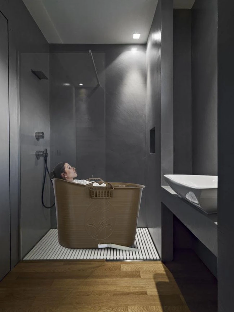 LIFEBATH - Zitbad Nancy - Bath Bucket - Mobiele Badkuip - 200L - Voor Volwassenen - Goud 5 LIFEBATH - Zitbad Nancy - Bath Bucket - Mobiele Badkuip - 200L - Voor Volwassenen - Goud - Afbeelding 5