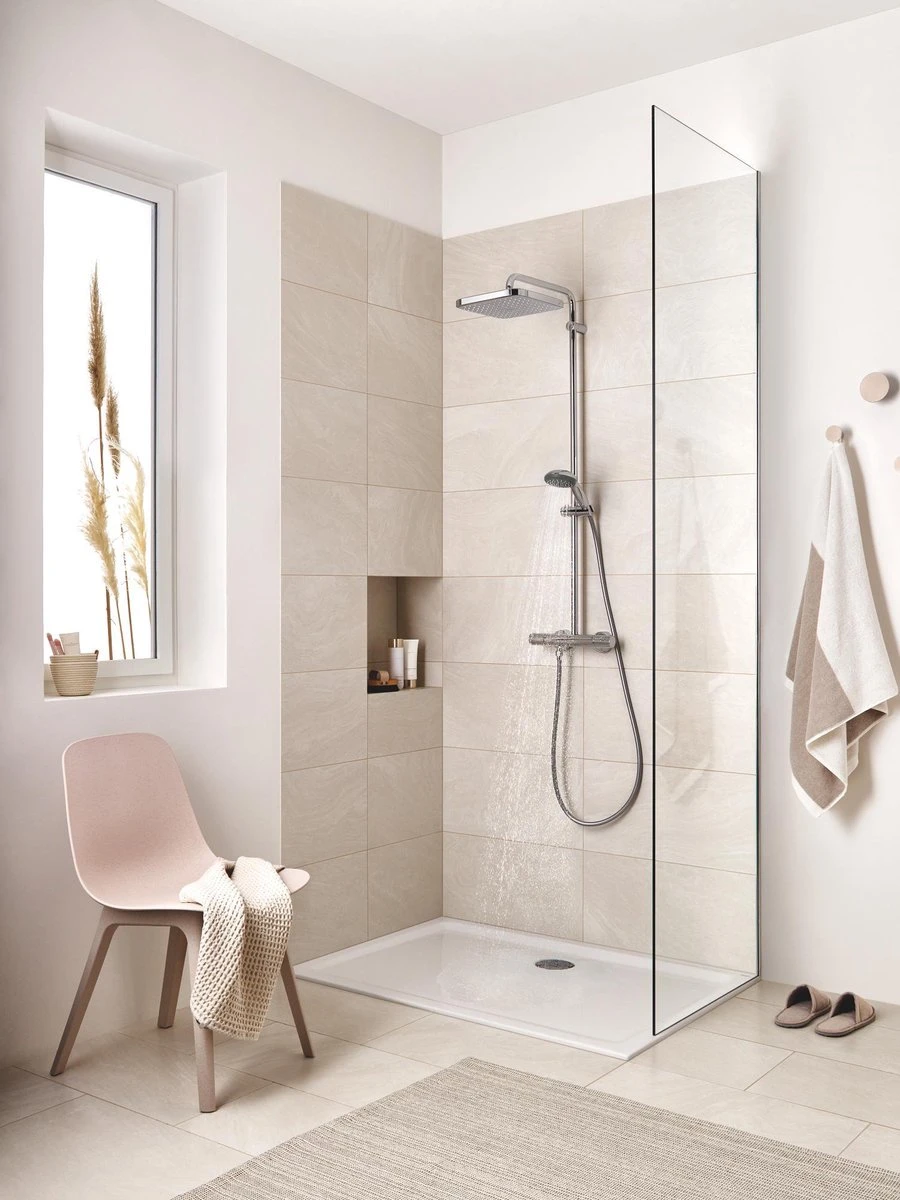 GROHE QuickFix Vitalio Start 250 Regendouche - □ 25 Cm - Vierkant - Met Thermostaatkraan - Chroom 11 GROHE QuickFix Vitalio Start 250 Regendouche - □ 25 Cm - Vierkant - Met Thermostaatkraan - Chroom - Afbeelding 11