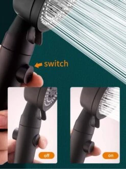 Merkloos Waterbesparende Douchekop - Handdouche - Regendouche - Met ECO STOP Knop - 5 Standen - ABS - Zwart 14 Merkloos Waterbesparende Douchekop - Handdouche - Regendouche - Met ECO STOP Knop - 5 Standen - ABS - Zwart -Badkamer Kast Winkel 901x1200 5