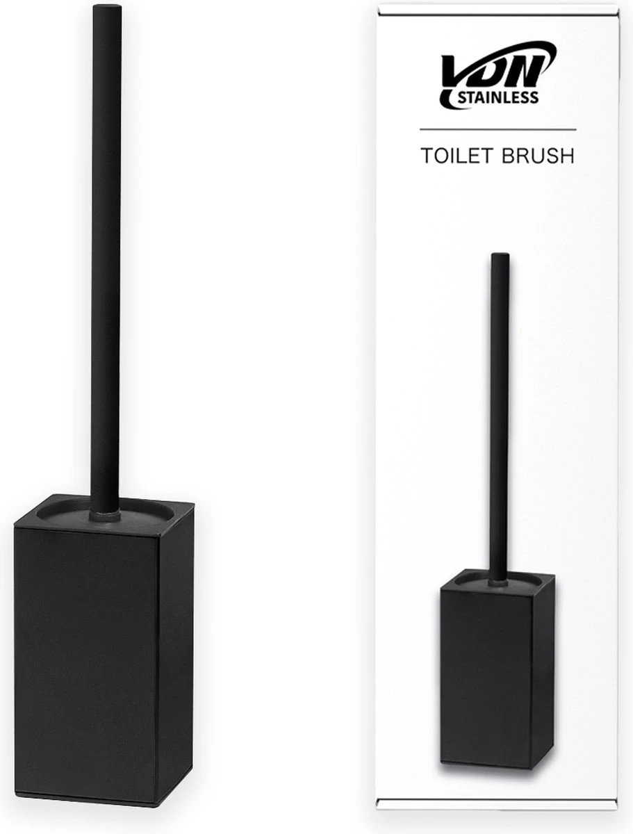 VDN Stainless Toiletborstel Met Houder - Toiletborstelhouder - Zwart - Wc Borstel Met Houder - Vierkant - RVS - Vrijstaand 5 VDN Stainless Toiletborstel Met Houder - Toiletborstelhouder - Zwart - Wc Borstel Met Houder - Vierkant - RVS - Vrijstaand - Afbeelding 5