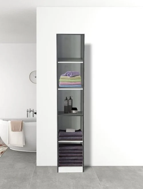 Kolomkast 5 Open Vakken - Opbergkast Badkamer Slaapkamer Of Hal - 180 Cm Hoog 6 Kolomkast 5 Open Vakken - Opbergkast Badkamer Slaapkamer Of Hal - 180 Cm Hoog -Badkamer Kast Winkel 912x1200 3