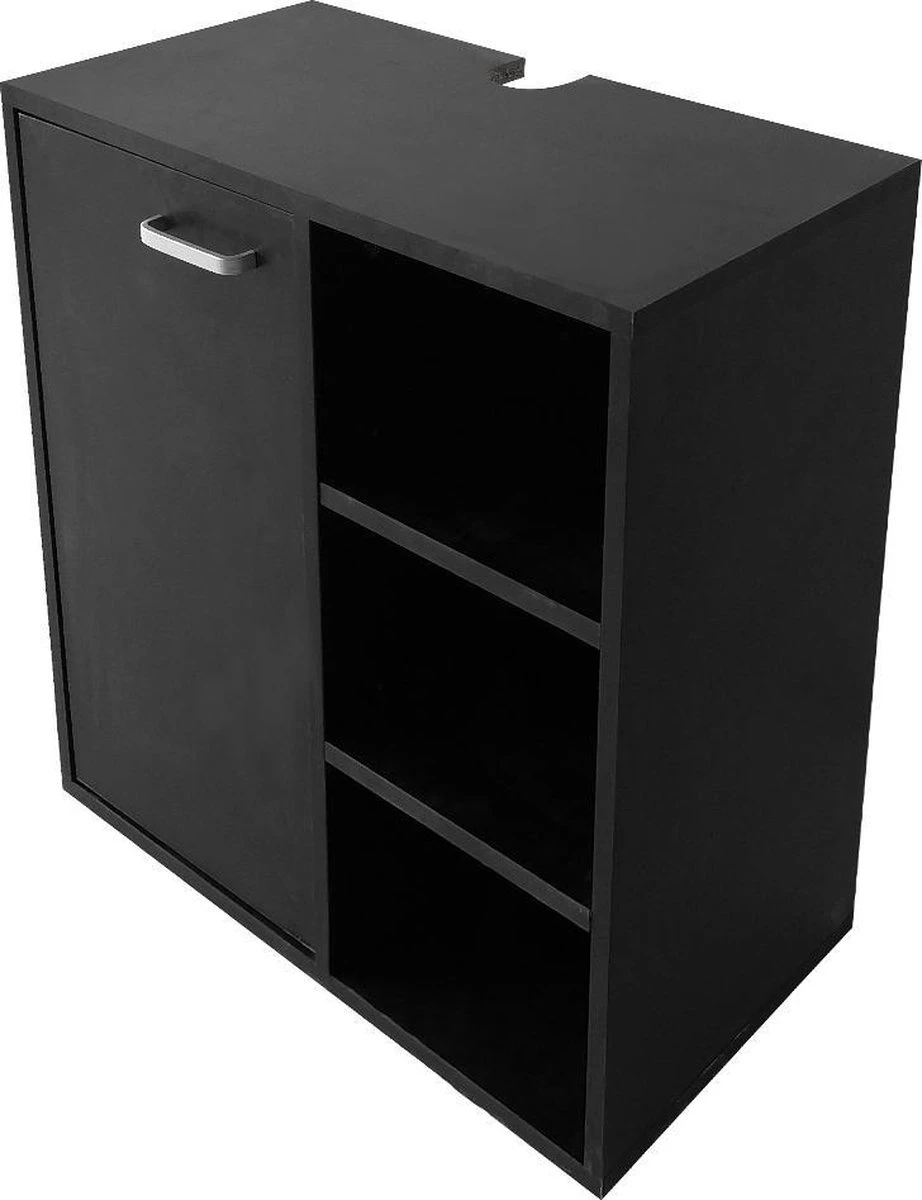 Wastafel Onderkast - Badkamermeubel - Zwart 2 Wastafel Onderkast - Badkamermeubel - Zwart - Afbeelding 2