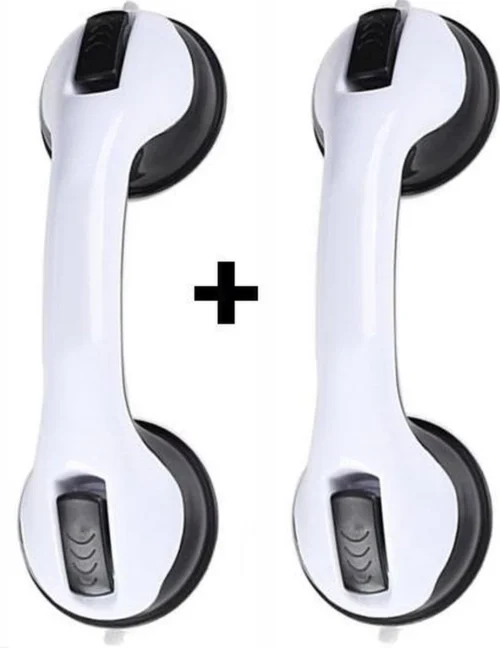 Merkloos 2x Anti Slip Zuig Handvat - Zuignap Handgreep Badkamer/Toilet - Badkamer Veiligheidsgreep - Handgreep Met Zuignappen - Badgreep - Krachtig En Verplaatsbaar - Trekvermogen Tot 50KG - 30cm