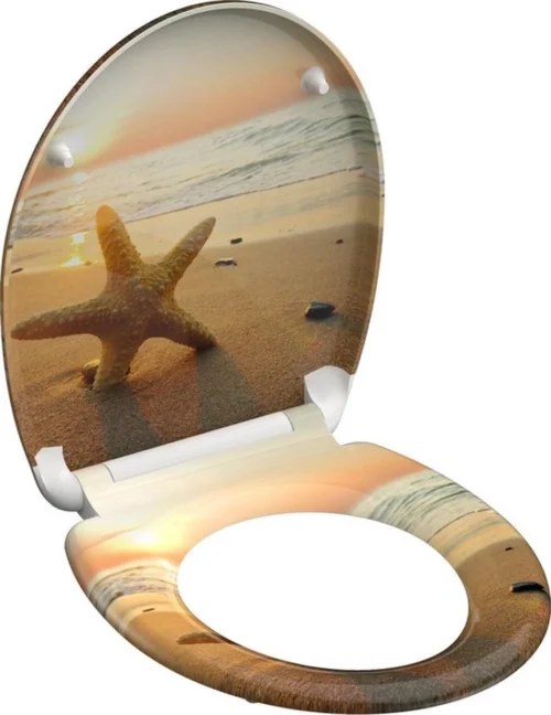 SCHÜTTE WC-Bril 82373 SEA STAR - Duroplast - Soft Close - Afklikbaar - RVS-Scharnieren - Decor - 3-zijdige Print -Badkamer Kast Winkel 926x1200 5