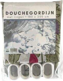 3BMT Douchegordijn Design - Bloemen - 180 X 200 Cm - Met Ringen -Badkamer Kast Winkel 942x1200 1