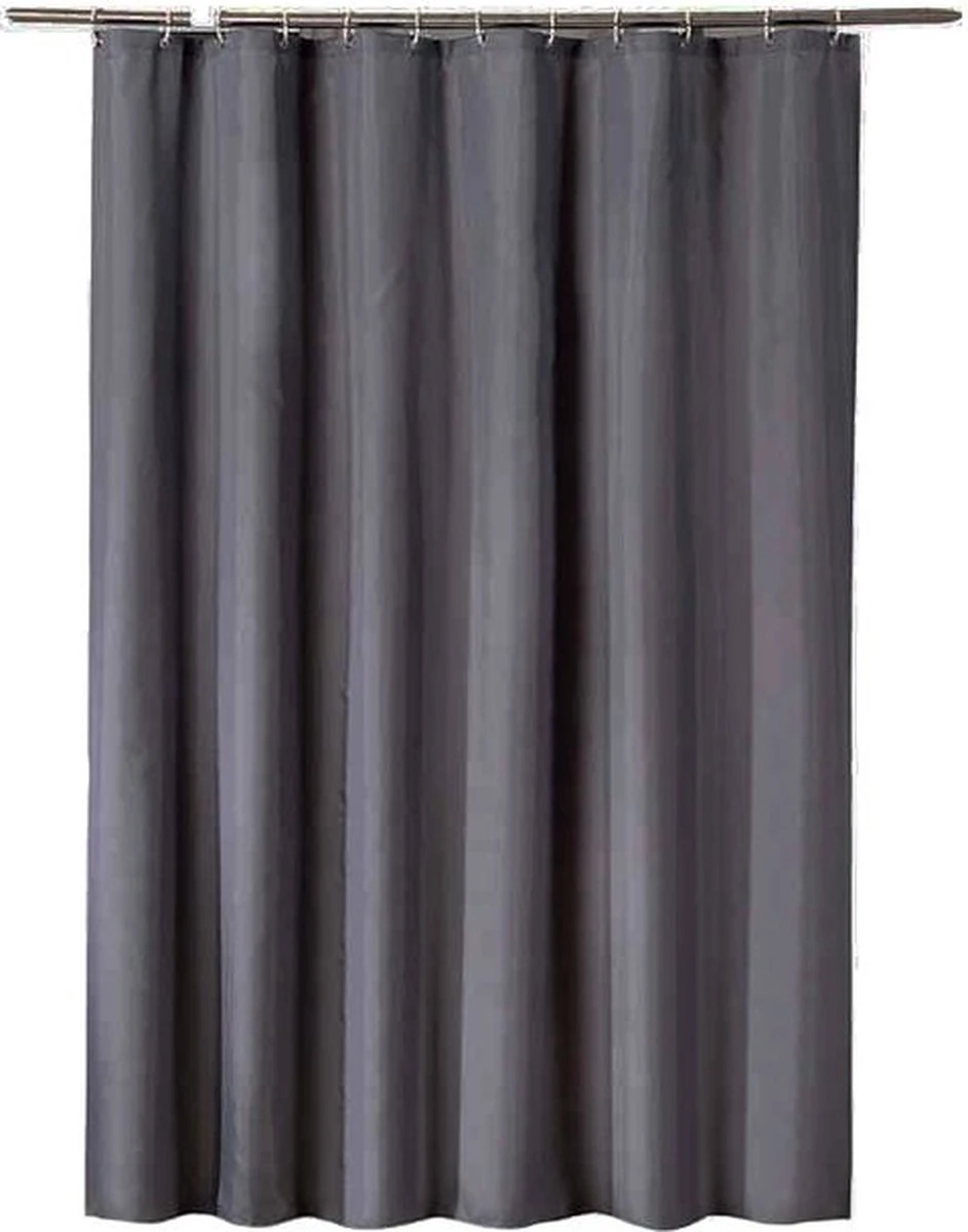 Su.B.dgn Douchegordijn 120x180 Anti Schimmel Polyester Badkamer Douchegordijn Wasbaar Met 12 Ringen | Grijs 9 Su.B.dgn Douchegordijn 120x180 Anti Schimmel Polyester Badkamer Douchegordijn Wasbaar Met 12 Ringen | Grijs - Afbeelding 9