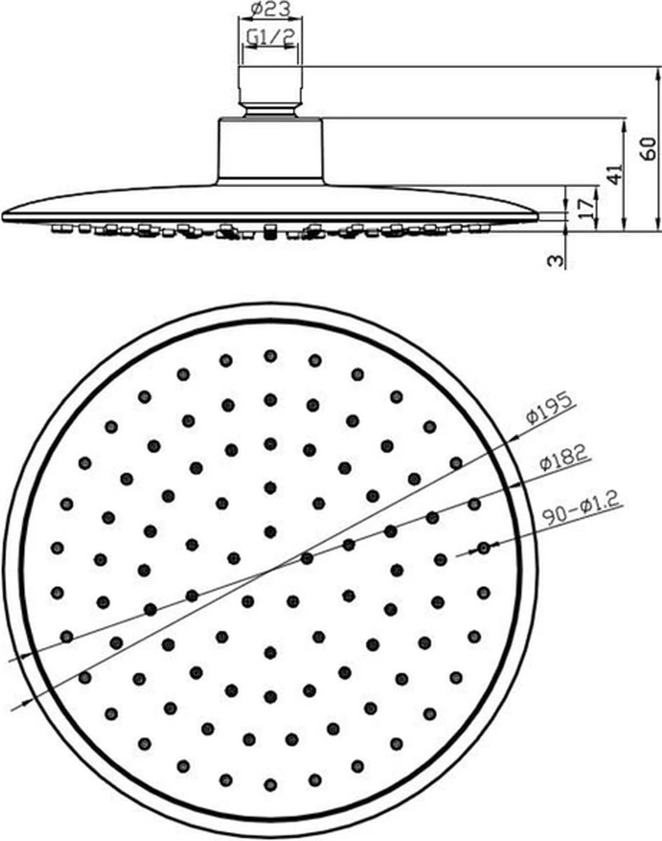 Wiesbaden Regendouche ABS Hoofddouche - Doorsnede 20cm - Chroom/Grijs 3 Wiesbaden Regendouche ABS Hoofddouche - Doorsnede 20cm - Chroom/Grijs - Afbeelding 3