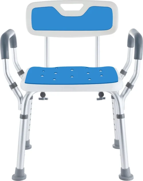 Safe Age® Douchestoel Met Afneembare Rugleuning En Armleuning – Anti Slip - Verstelbare Hoogte - Douchekruk