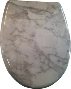 Merkloos WC Bril -Toiletbril - Quick - Release Functie - Soft Closed - Marmer