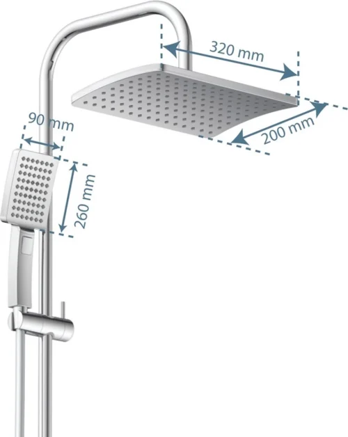 SCHÜTTE Mallorca Douchesysteem - Regendouche - 95 Cm Stang - Wandhouder In Hoogte Verstelbaar - Chroom 20 SCHÜTTE Mallorca Douchesysteem - Regendouche - 95 Cm Stang - Wandhouder In Hoogte Verstelbaar - Chroom -Badkamer Kast Winkel 956x1200 2