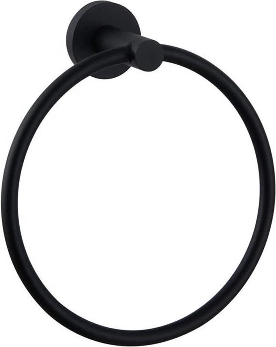 Merkloos Handdoekring Zwart - Handdoekrek Zwart - Badkamer Accessoires - Eenvoudig Te Monteren 3 Merkloos Handdoekring Zwart - Handdoekrek Zwart - Badkamer Accessoires - Eenvoudig Te Monteren - Afbeelding 3