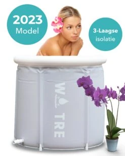 WOTRE Zitbad - Bath Bucket - Ijsbad - Wim Hof Methode - Bad Voor Volwassenen - Mobiele Badkuip - Grijs - 180L