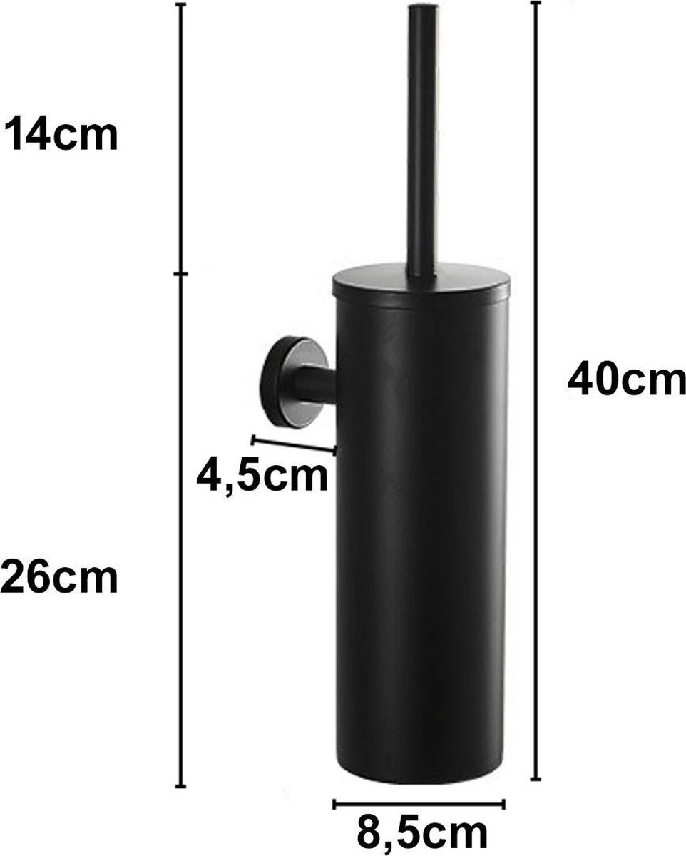 Merkloos Wc Borstel – Toiletborstel – Zwart – Met Houder – Hangend 2 Merkloos Wc Borstel – Toiletborstel – Zwart – Met Houder – Hangend - Afbeelding 2