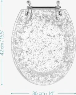 Navaris Toiletbril Met Glitter Design - Transparante Wc-bril 42 X 36 X 4,5 Cm - Makkelijk Te Bevestigen -Badkamer Kast Winkel 962x1200 5