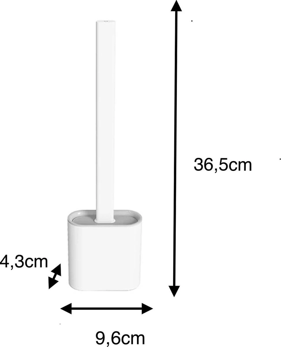 Easy Clean - Flexible Siliconen Wc Borstel Met Houder - Gesloten Onderkant - Ophangbaar - Vernieuwd Design - Toiletborstel - Wit - WC Borstel 2 Easy Clean - Flexible Siliconen Wc Borstel Met Houder - Gesloten Onderkant - Ophangbaar - Vernieuwd Design - Toiletborstel - Wit - WC Borstel - Afbeelding 2