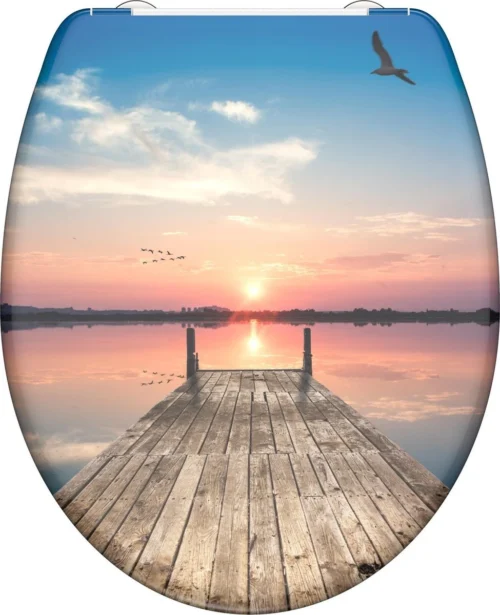 SCHÜTTE WC-Bril 82378 SUNSET SKY - Duroplast - Soft Close - Afklikbaar - RVS-Scharnieren - Decor - 3-zijdige Print