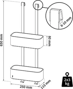 Tiger 2-Store - Ophangbaar Doucherek 25 Cm - Zwart -Badkamer Kast Winkel 977x1200 1