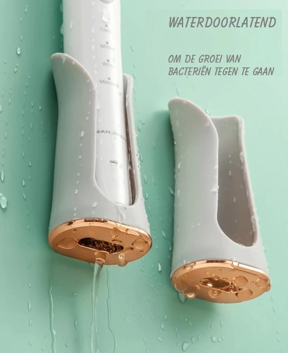 Happy Goodz Houder - Elektrische Tandenborstelhouder - GRIJS 1 Stuk - Flexibele Siliconen - Hangend Aan De Muur Zonder Boren - Geschikt Voor Oral-b & Philips Sonicare - Toothbrush Holder 2 Happy Goodz Houder - Elektrische Tandenborstelhouder - GRIJS 1 Stuk - Flexibele Siliconen - Hangend Aan De Muur Zonder Boren - Geschikt Voor Oral-b & Philips Sonicare - Toothbrush Holder - Afbeelding 2