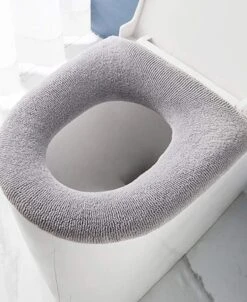 Toiletbril Rond - WC Bril Cover - Toiletbril Hoes - Duurzaam - Herbruikbaar - Grijs - Gratis Verzending