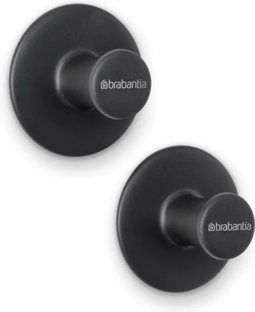 Brabantia ReNew Handdoekhaakjes - 2 Stuks - Dark Grey