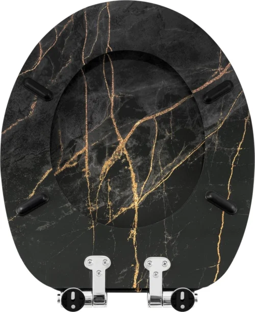 Kamyra® Toiletbril Met Softclose & Print - Toiletbrillen, WC Bril, Brillen, Toiletzitting - Zwart Marmer - 37.5x43.5 Cm -Badkamer Kast Winkel 982x1200 6