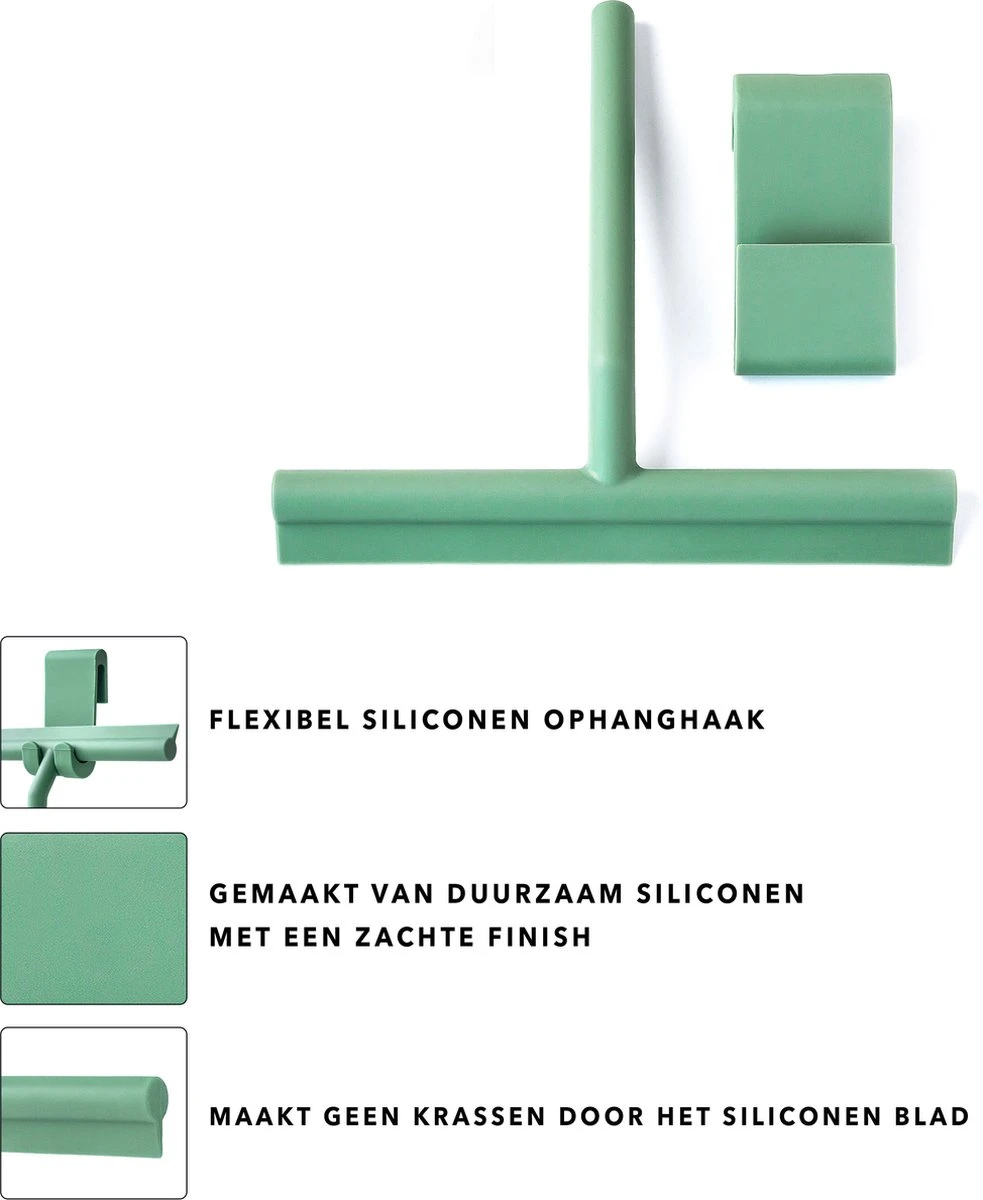 Douchewisser Groen Met Ophangsysteem- Badkamer Accessoires- Raamwisser- Trekker Douche- Silicone- 21cm X 16cm 4 Douchewisser Groen Met Ophangsysteem- Badkamer Accessoires- Raamwisser- Trekker Douche- Silicone- 21cm X 16cm - Afbeelding 4