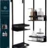Merkloos Doucherek Zonder Boren Zwart - 30 Dagen Uitproberen -Doucherek Hangend - Badkamer Accessoires - RVS - 2 Laags
